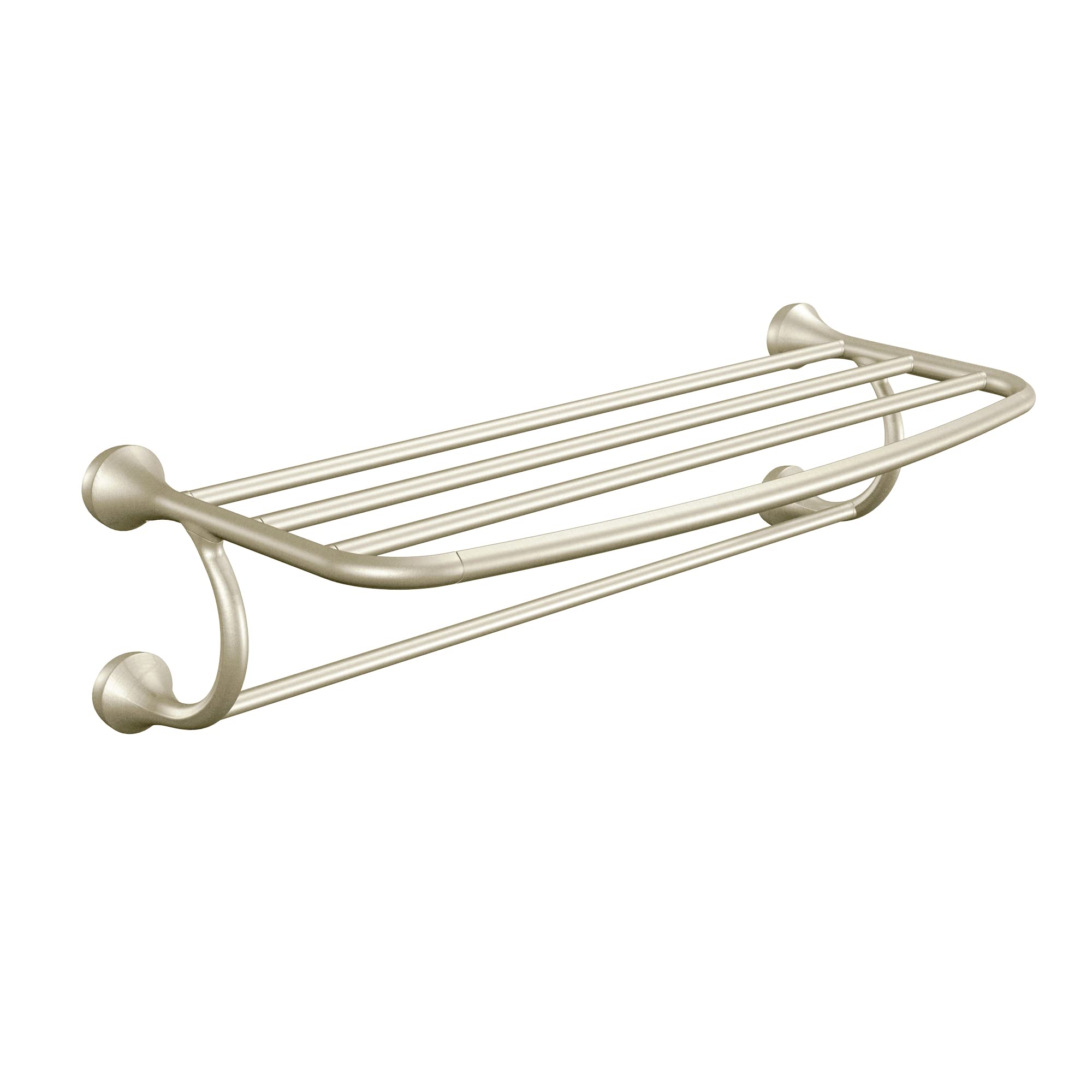 Book Cover Moen YB2894BN Eva Collection 26-Inch Wide Bathroom Hotel-Style -Towel Shelf, Brushed Nickel