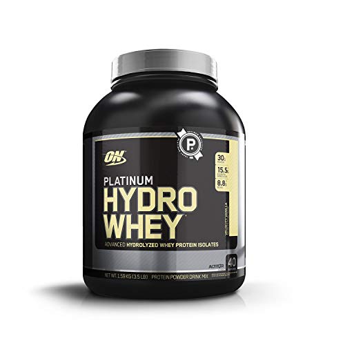 OPTIMUM NUTRITION Platinum Hydrowhey Protein Powder, 100% Hydrolyzed Whey Protein Isolate Powder, Flavor: Velocity Vanilla, 3.5 Pounds