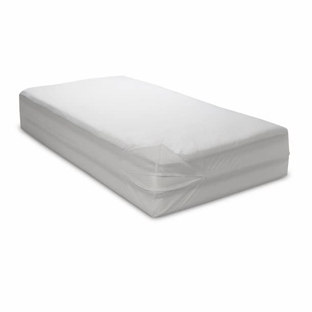 National Allergy Premium 100% Cotton Zippered Mattress Protector - King Size (78" x 80") - 12-inch Deep - White - Breathable 300 Thread Count Hypoallergenic Cover - Advanced Encasement King (78x80)