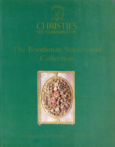 The Boothman Smallwood Collection: Furniture, Works of Art, Pictures, Objects of Vertu, Clocks and Watches, Jewellery, Books, Textiles, Silver, Glass, European and Oriental Ceramics. Wednesday 26 and Thursday 27 April 1989
