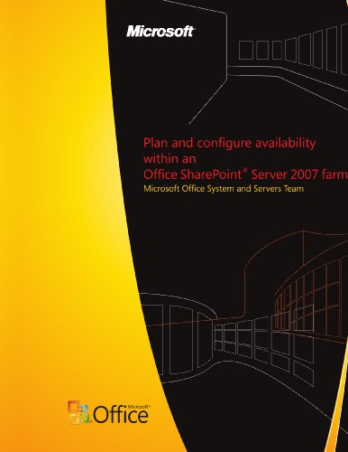 Plan and configure availability within an Office SharePointÂ® Server 2007 farm