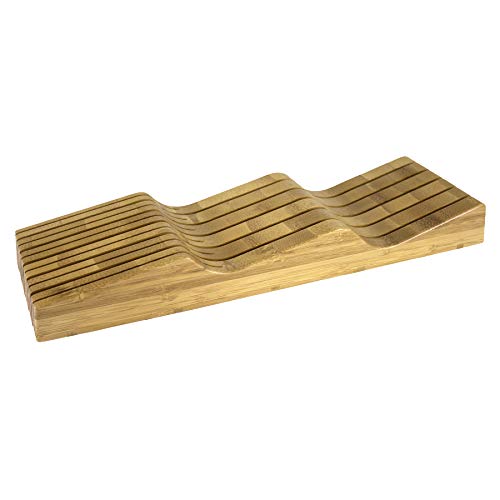 Totally Bamboo 20-2091 in- Drawer Knife Block, 17" x 5.25", Bamboo