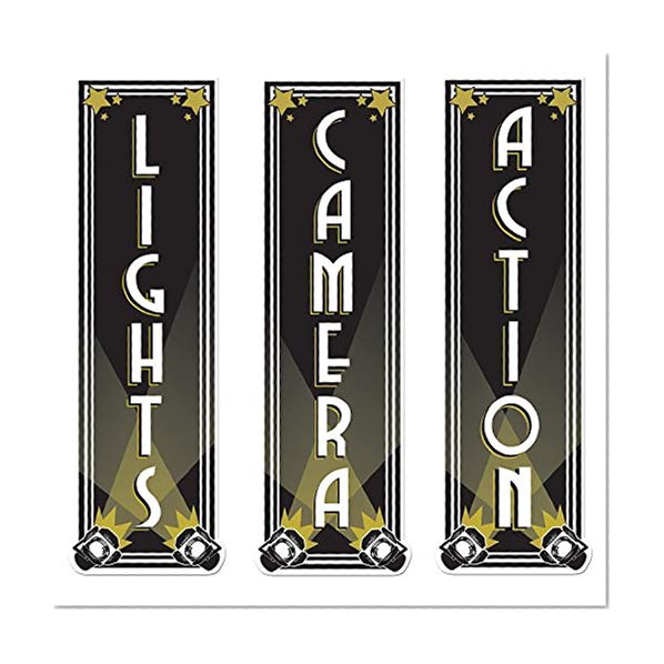 Beistle 54328 Lights, Camera, Action Cutouts, 19.25", 3 Pack