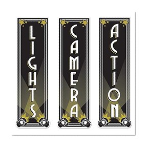Beistle 54328 Lights, Camera, Action Cutouts, 19.25", 3 Pack