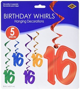 16 Whirls (asstd colors)    (5/Pkg)