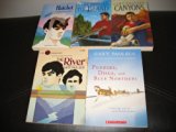 6 Book Set by Gary Paulsen~Hatchet/The River/Canyons/The Island/Escape from Fire Mountain/Puppies, Dogs, and Blue Northers