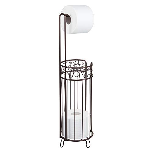 iDesign Twigz Bath, Free Standing Toilet Paper Roll Holder for Bathroom Storage - Bronze