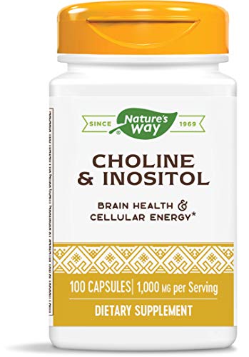 Nature’s Way Choline & Inositol, Brain Health*, Cellular Energy*, 1,000 mg per Serving, 100 Capsules