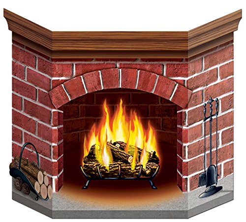 Book Cover Brick Fireplace Stand-Up Party Accessory (1 count) (1/Pkg)