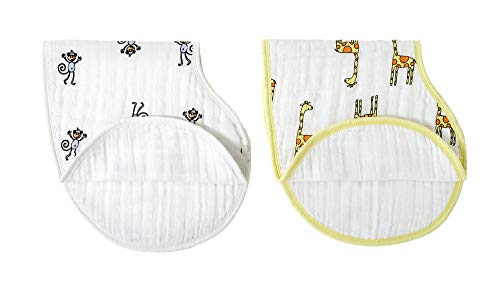 aden + anais Burpy bibs 100% cotton muslin jungle jam 2-pack