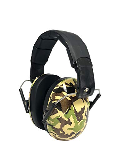 BANZ Kids Headphones – Hearing Protection Earmuffs For Children – ADJUSTABLE headband to fit all ages – Protect Kids Ears – Block Noise – Fireworks – Sporting Events – Concerts – Movies (Camo Green)