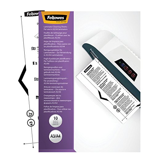 Book Cover Fellowes Laminator Cleaning Sheets, 10 per Pack (5320603), White