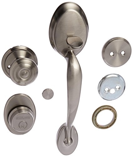 Schlage F92-PLY Plymouth Dummy Exterior Handleset from The F-Series, Satin Nickel