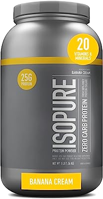 Book Cover Nature's Best Zero Carb Isopure Whey Protein Isolate - Banana Cream 3 lb