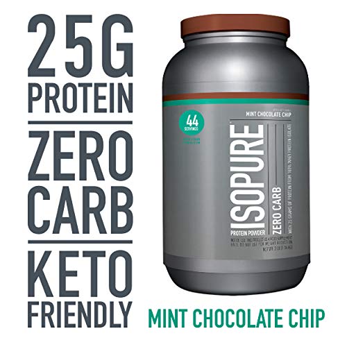 Isopure Zero Carb, Keto Friendly Protein Powder, 100% Whey Protein Isolate, Flavor: Mint Chocolate Chip, 3 Pounds