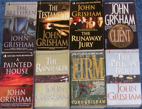 8 John Grisham Mystery: A Painted House, The Rainmaker, The Firm, The Brethren, The Pelican Brief, The client, The Runaway Jury, The Testament (Mass Market Paperback) Mystery (Legal Mystery)