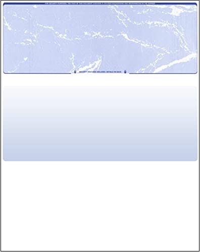 Compuchecks Value Pack of 2500 Blank Check Stock Paper - Check on Top and Voucher On Bottom, Business Check Paper Prints Easy and Secure from Your Computer (Blue Marble)
