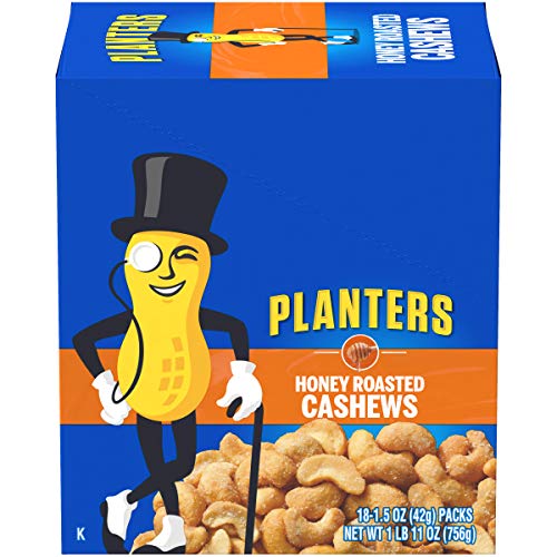 Book Cover Planters Cashews Honey Roasted & Salted 1.5 Ounce Single Serve Bag (Pack Of 18)