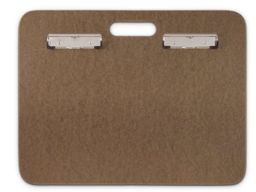 Saunders 05609 Recycled Hardboard Sketchboard - Brown, 19 in. x 12.25 in. Clipboard with Built-in Handle - Solid Drawing Board for Artists, Students, and Creatives