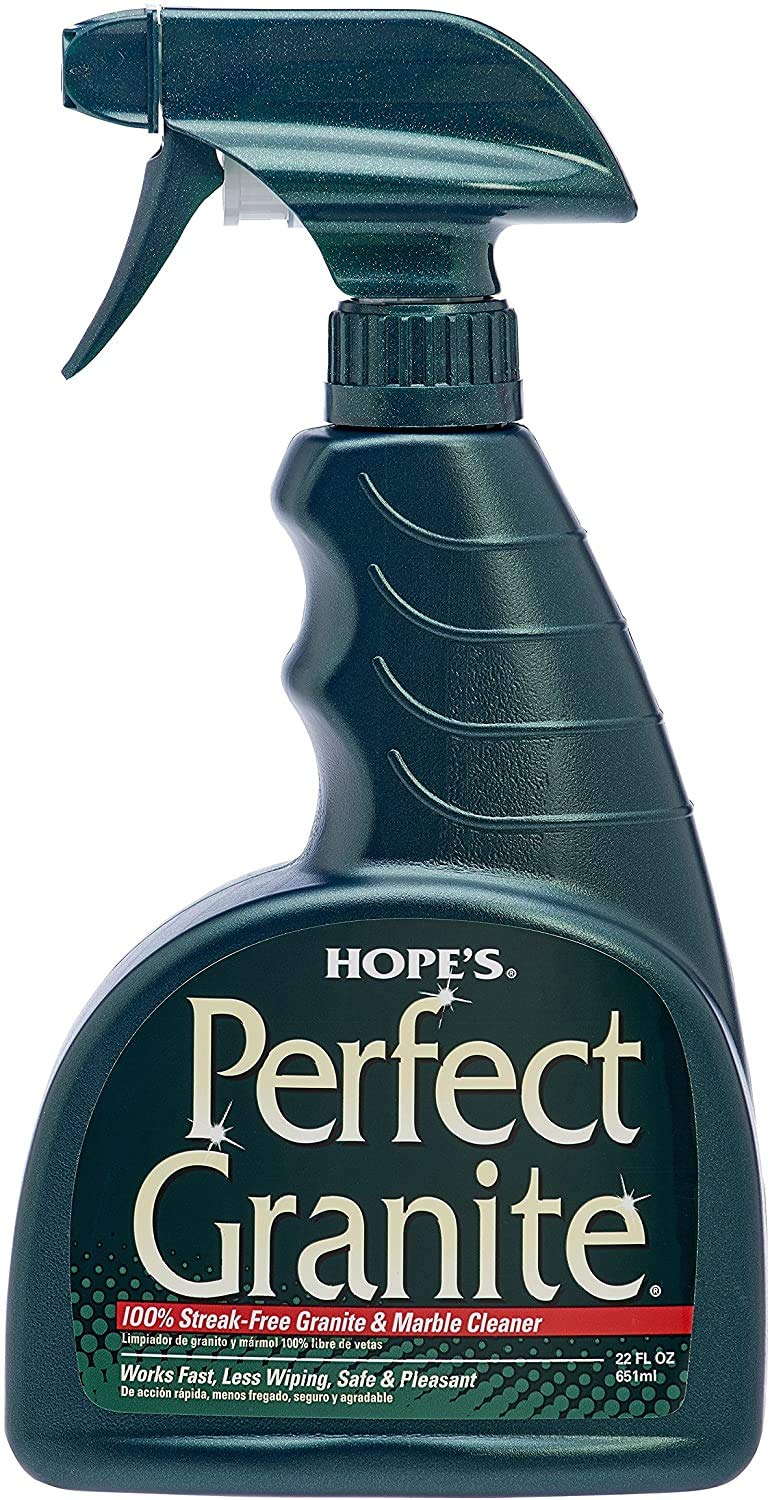 Book Cover HOPE'S Perfect Granite & Marble Countertop Cleaner, Stain Remover and Polish, Streak-Free, Ammonia-Free, 22 Ounce, Pack of 1
