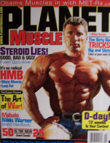 PLANET MUSCLE [ Aug/Sep 2008 ] Obama muscles in with MET-Rx (Steroid lies! HMB, The art of war, Mahalo Nikki Warner: Island hardbody, The dirty diet tricks! D-Day)