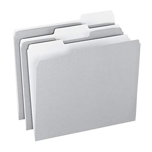 Office Depot Top Tab Color File Folders, 1/3 Cut, Letter Size, Gray, Box of 100, OD152 1/3 GRA