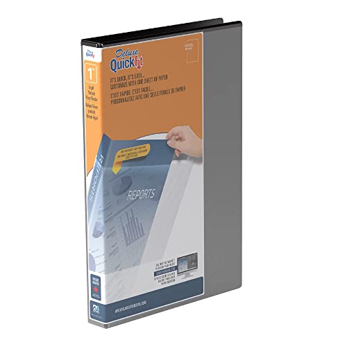 QuickFit Heavy-Duty Portrait Legal View 3-Ring Binder, Angle D Ring, 14 Inches by 8 1/2 Inches, Black, (Size)