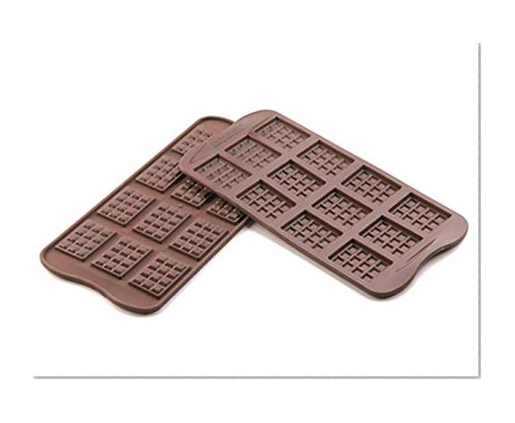 Silikomart 22.111.77.0065 SCG11 Moule pour Chocolat Forme Tablette 12 Cavités Silicone Marron