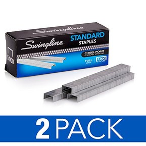 Swingline Staples, Standard, 1/4" Length, 210/Strip, 5000/Box, 2 Pack (35107)