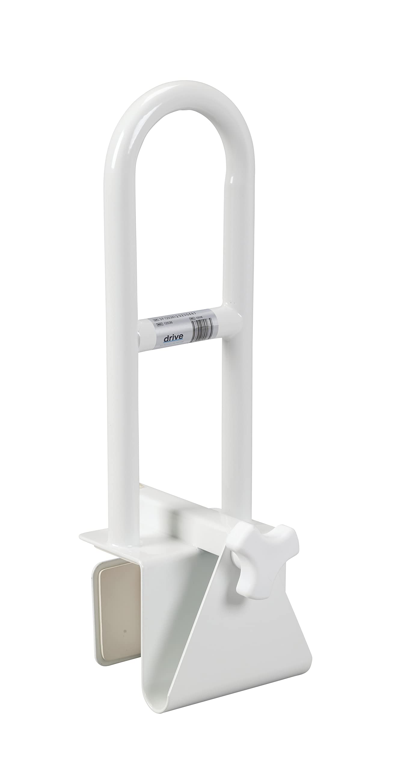 Book Cover Drive Medical Steel Clamp on Tub Rail, White