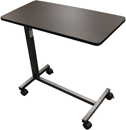 Book Cover Drive Medical Non Tilt Top Overbed Table, Silver Vein