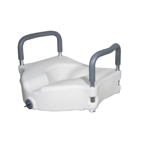 Book Cover Drive Medical Elevated Raised Toilet Seat with Removable Padded Arms, Standard Seat