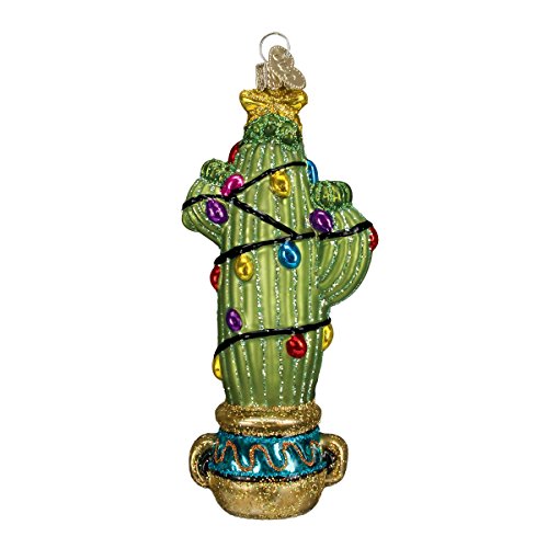 Old World Christmas Ornaments: Christmas Cactus Glass Blown Ornaments for Christmas Tree