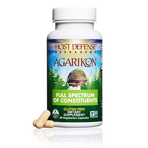Host Defense - Agarikon Mushroom Capsules, Nutrient Rich Support for Health and Wellbeing, Non-GMO, Vegan, Organic, 60 Count