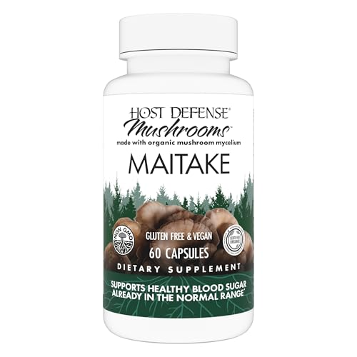 Host Defense Maitake Capsules - Immune & Cellular Health Support Supplement - Dietary Herbal Supplement with Maitake Mushroom & Mushroom Mycelium - 60 Capsules (30 Servings)*