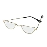 Bristol Novelty BA733 Half Moon Glasses, Unisex-Adult, Gold, One Size