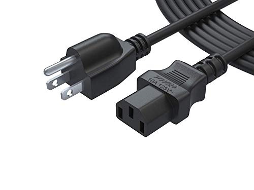 12 Ft 3 Prong Ac Power Cord for LCD Tv Plasma DLP LED Monitor 4K Screen: UL Listed Vizio Samsung Toshiba Sony Panasonic Lg Philips Viewsonic Dell Monitor Ps3 Xbox 360 Epson Printer Cable Plug