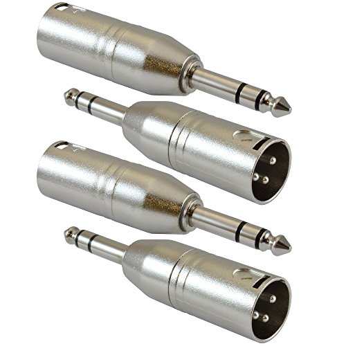 GLS Audio XLR Male to 1/4 Male Stereo TRS - 4 Pack