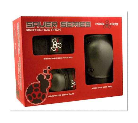 Triple 8 Saver Series Wristsavers/Kneesavers/Elbowsavers (Black, Small, 3 Pack)