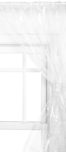 Carnation Home Fashions Vinyl Bathroom Window Curtain, Super Clear