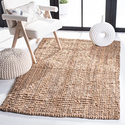 Book Cover SAFAVIEH Natural Fiber Collection Accent Rug - 4' x 6', Natural, Handmade Chunky Textured Jute 0.75-inch Thick, Ideal for High Traffic Areas in Entryway, Living Room, Bedroom (NF447A)