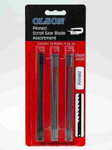 Olson 5 in. Carbon Steel Scroll Saw Blade Set 18.5 TPI 18 pk