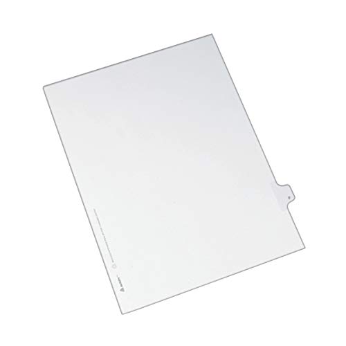 Avery Individual Legal Exhibit Dividers, Allstate Style, F, Side Tab, 8.5 x 11 inches, Pack of 25 (82168),White