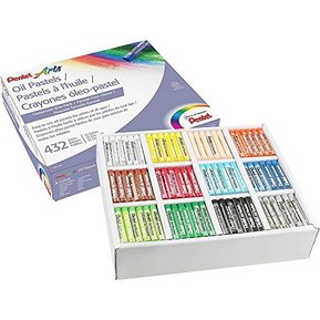 Pentel Boîte de 432 pastels à l'huile Diamètre 8 mm Assortiment de couleurs