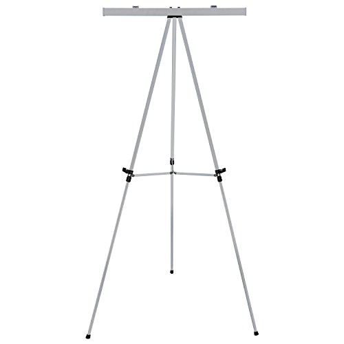 US Art Supply"Classroom" Large Jumbo 66" Tall Silver Aluminum Flipchart Display & Presentation Easel