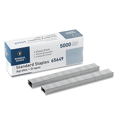 Book Cover Business Source Chisel Point Standard Staples - Box of 5000 (65649), Silver
