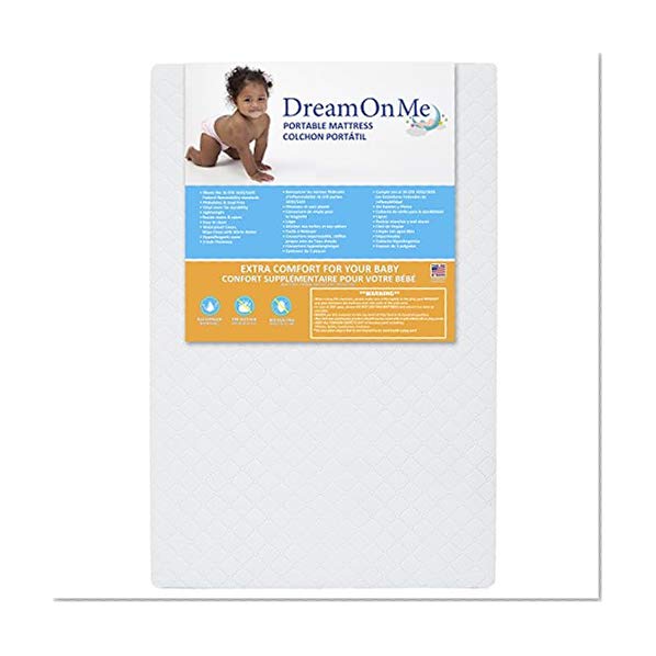Book Cover Dream On Me 3 Mini/Portable Crib Mattress, White