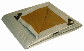 10x15 Multi-Purpose Silver/Brown Heavy Duty DRY TOP Poly Tarp (10'x15') Silver/Brown 10x15 Feet Heavy Duty Tarp