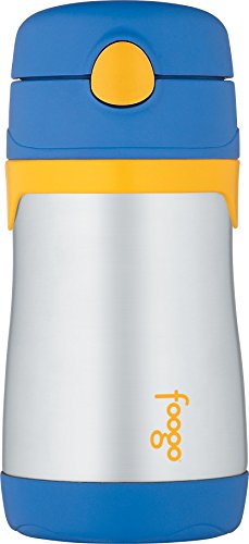 Book Cover Thermos Foogo Vacuum Insulated Straw 10 oz Bottle, Blue (BS535BL003)
