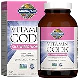 Garden of Life Vitamin Code Multivitamin for Women 50 & Over, B Vitamins, A, C, D3, E & K, CoQ10, Probiotics & Enzymes, for Women 50 Plus, 240 Capsules